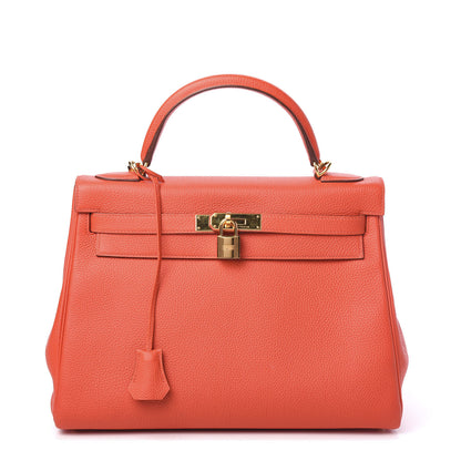 Hermes Togo Kelly Retourne 32 Capucine 1 of 10