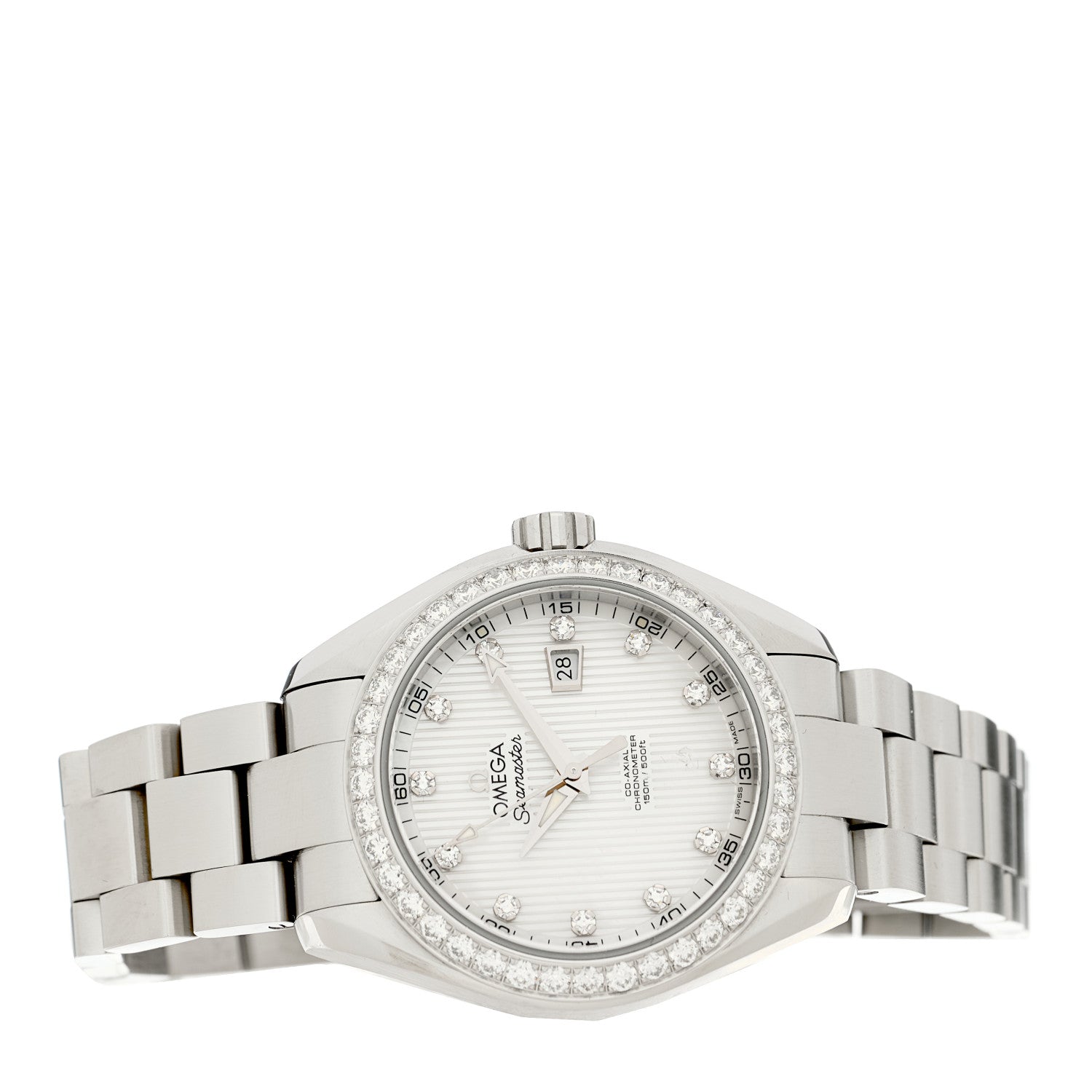 Omega Stainless Steel Diamond Bezel Mother of Pearl 34mm Seamaster Aqua Terra Co-Axial Chronometer Automatic Watch 231.15.34.20.55.001 2 of 4