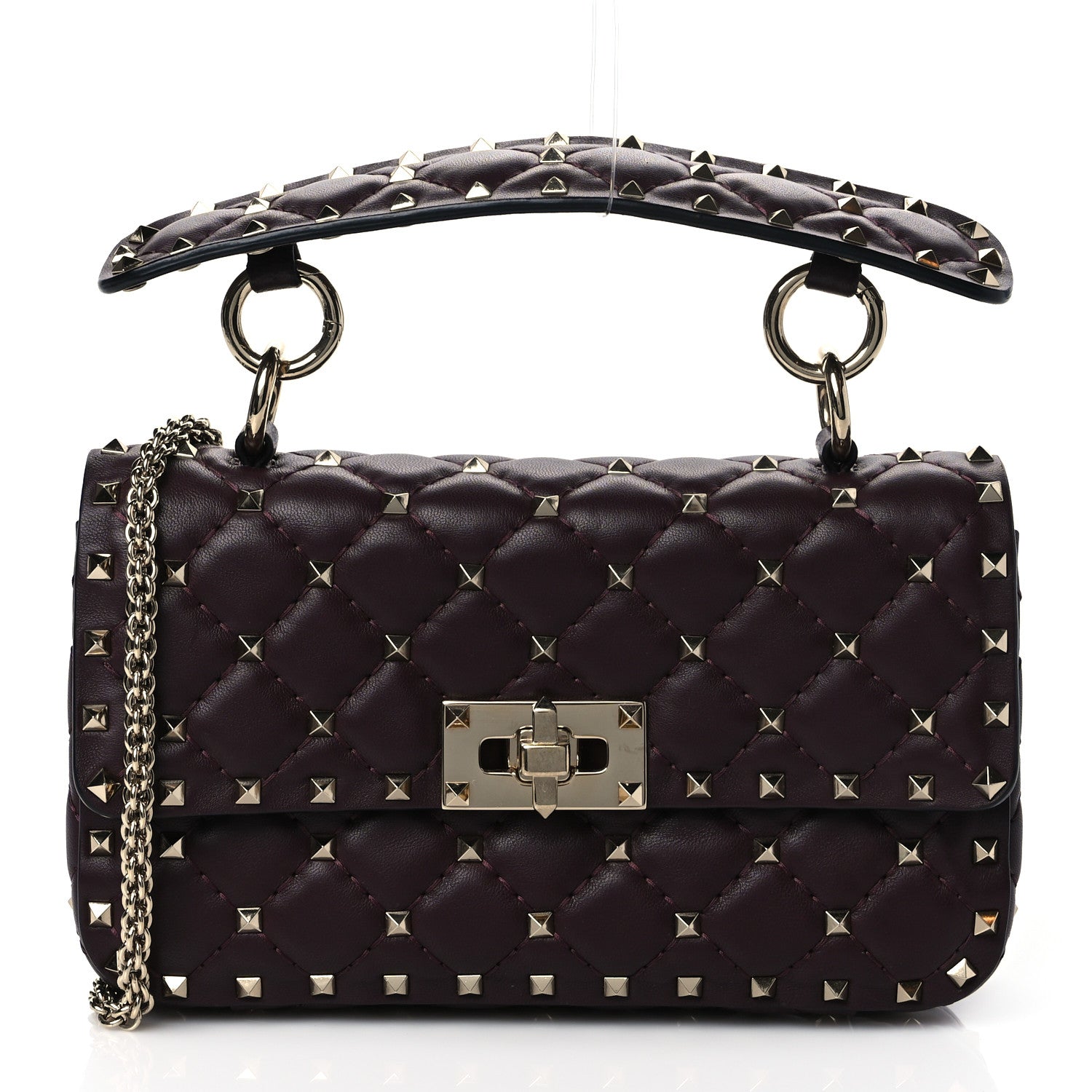 Valentino Garavani Lambskin Small Rockstud Spike Shoulder Bag Rubin 1 of 8