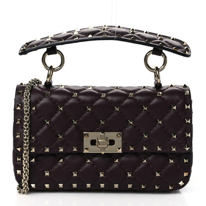Valentino Garavani Lambskin Small Rockstud Spike Shoulder Bag Rubin 1 of 8
