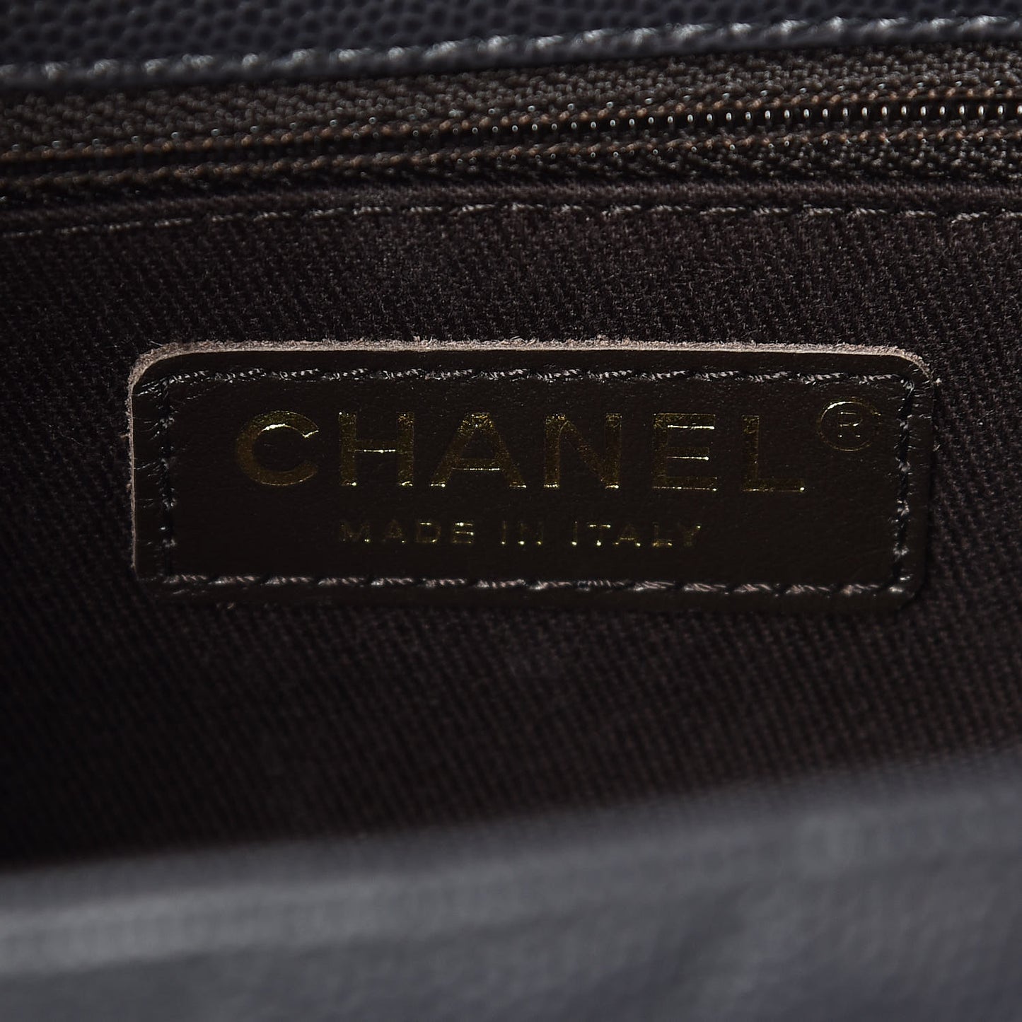 Caviar Chevron Quilted Small Coco Handle Flap Dark Grey
