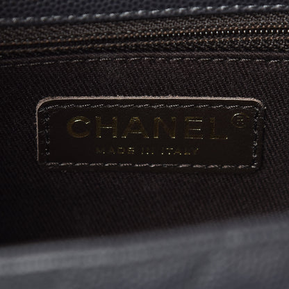 Chanel Caviar Chevron Quilted Small Coco Handle Flap Dark Grey 7 of 11