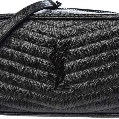 Saint Laurent Grain De Poudre Matelasse Monogram Mini Lou Camera Bag Black 10 of 10