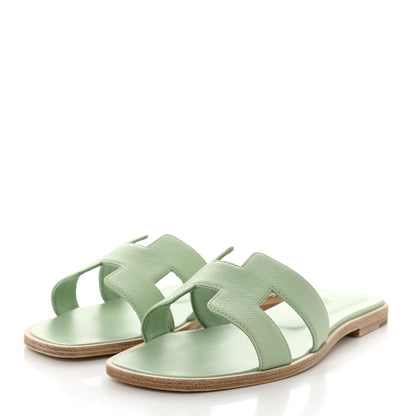Hermes Epsom Oran Sandals 39 Vert Jade 3 of 8