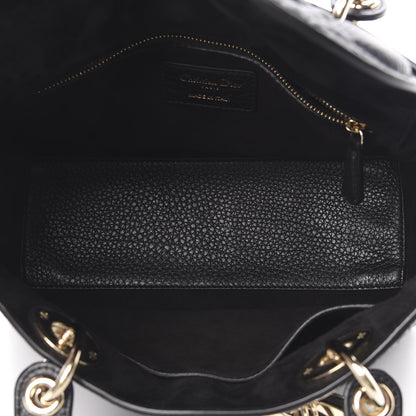 Christian Dior Grained Calfskin Cannage Medium Supple Lady Dior Black 5 of 13