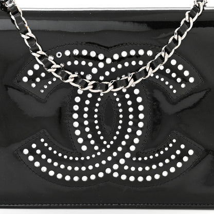 Chanel Patent Strass Wallet On Chain WOC Black 9 of 13