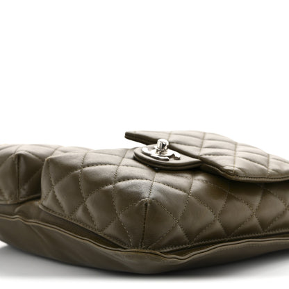 Chanel Calfskin Snakeskin Quilted Cambon Multipocket Shoulder Bag Khaki 10 of 11