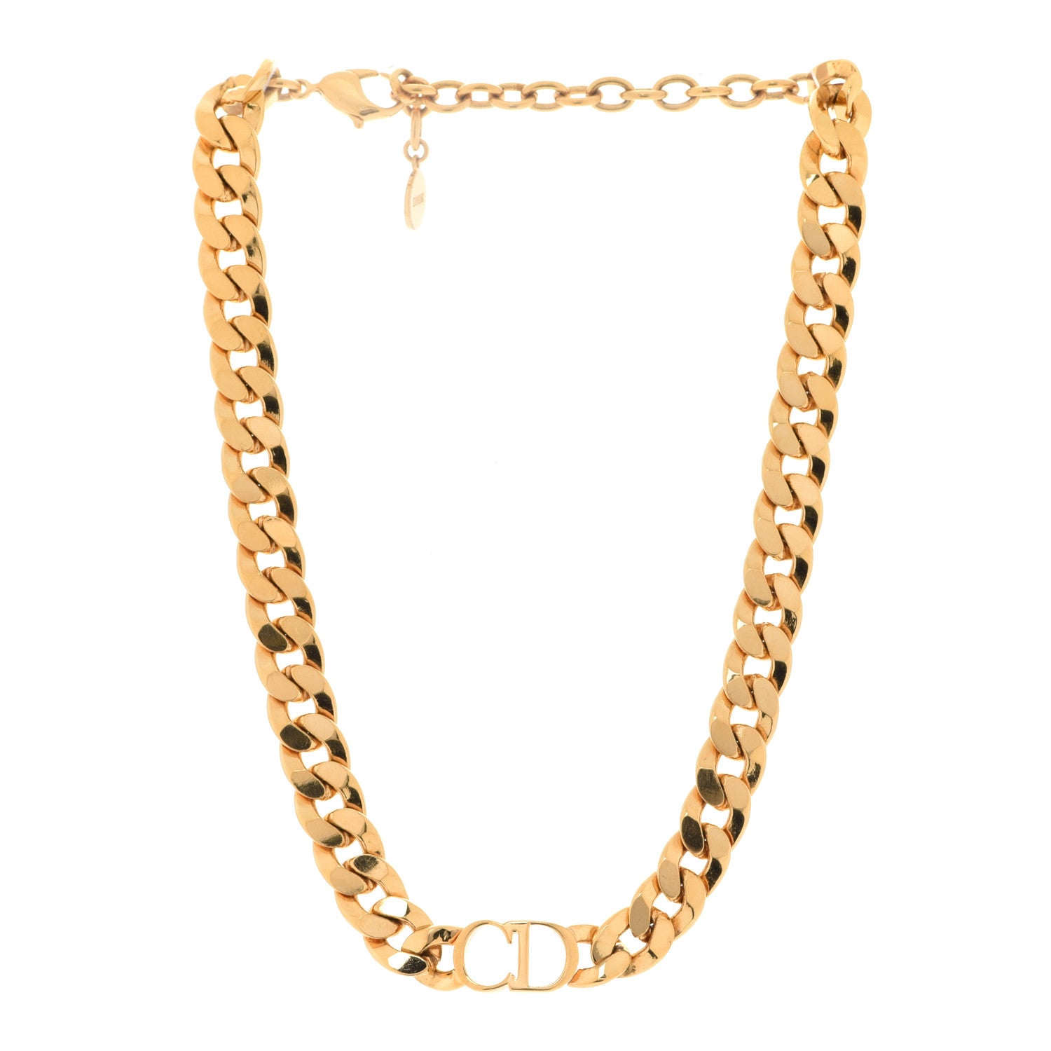 Christian Dior Metal CD Choker Necklace Gold 3 of 6