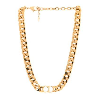 Christian Dior Metal CD Choker Necklace Gold 3 of 6
