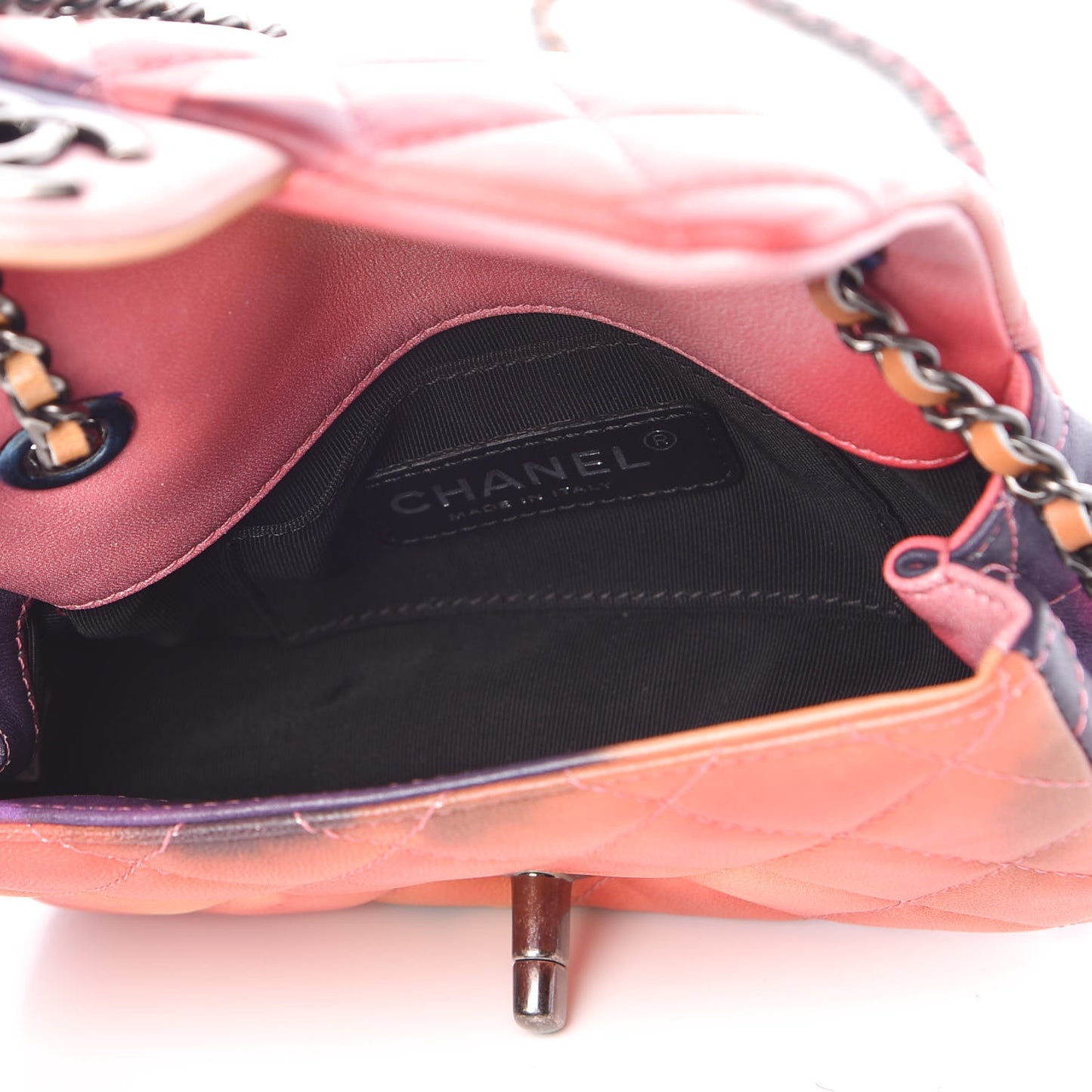 Lambskin Quilted Extra Mini Flower Power Flap Multicolor