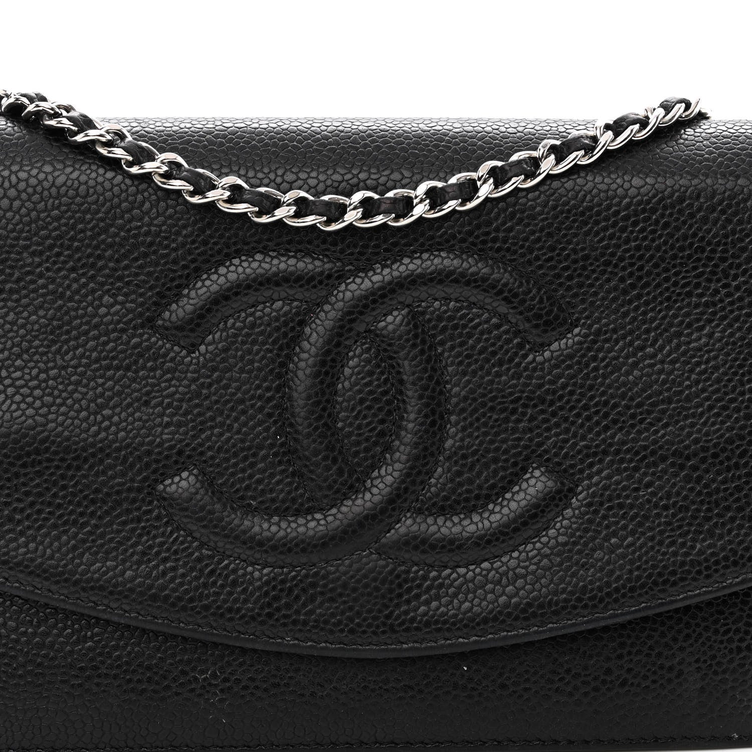 Chanel Caviar Timeless CC Wallet On Chain WOC Black 8 of 11