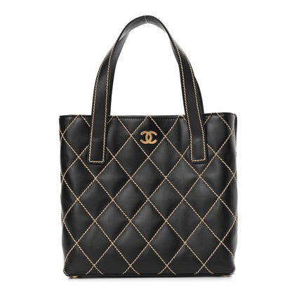 Chanel Calfskin Contrast Stitch Surpique Tote Black 1 of 11