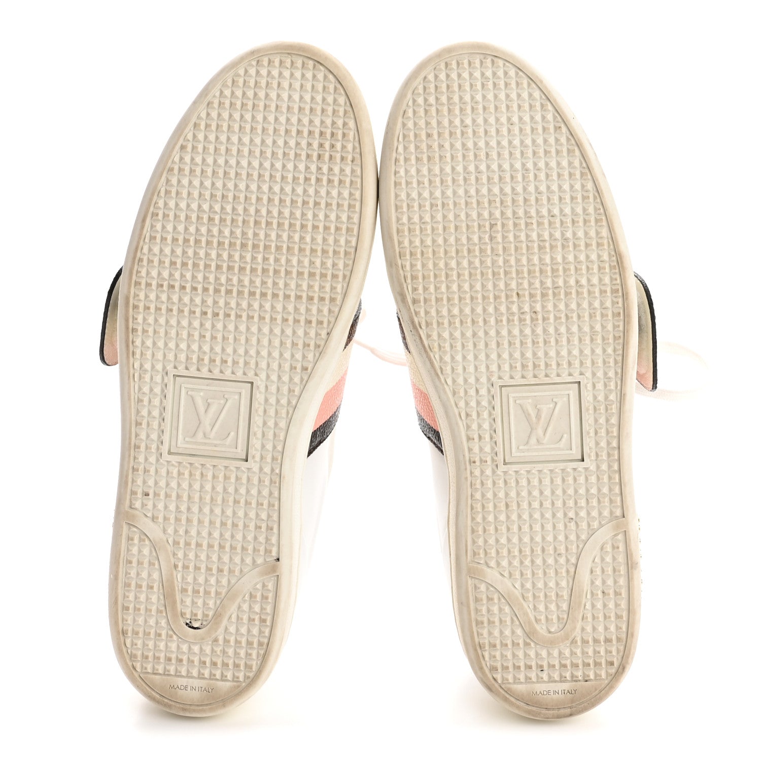 Louis Vuitton Calfskin Monogram Striped Frontrow Sneakers 38.5 White 6 of 11