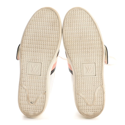 Louis Vuitton Calfskin Monogram Striped Frontrow Sneakers 38.5 White 6 of 11