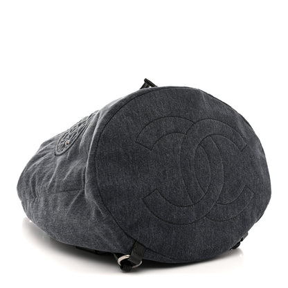 Chanel Denim Drawstring Backpack Blue 4 of 12