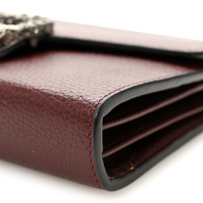Gucci Dollar Calfskin Crystal Mini Dionysus Chain Wallet Vintage Bordeaux 10 of 10