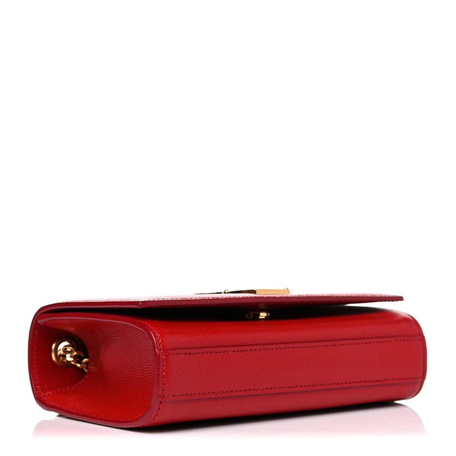 Saint Laurent Grain De Poudre Small Monogram Kate Satchel Red 4 of 11