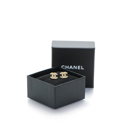 Chanel Crystal CC Earrings Gold 5 of 5