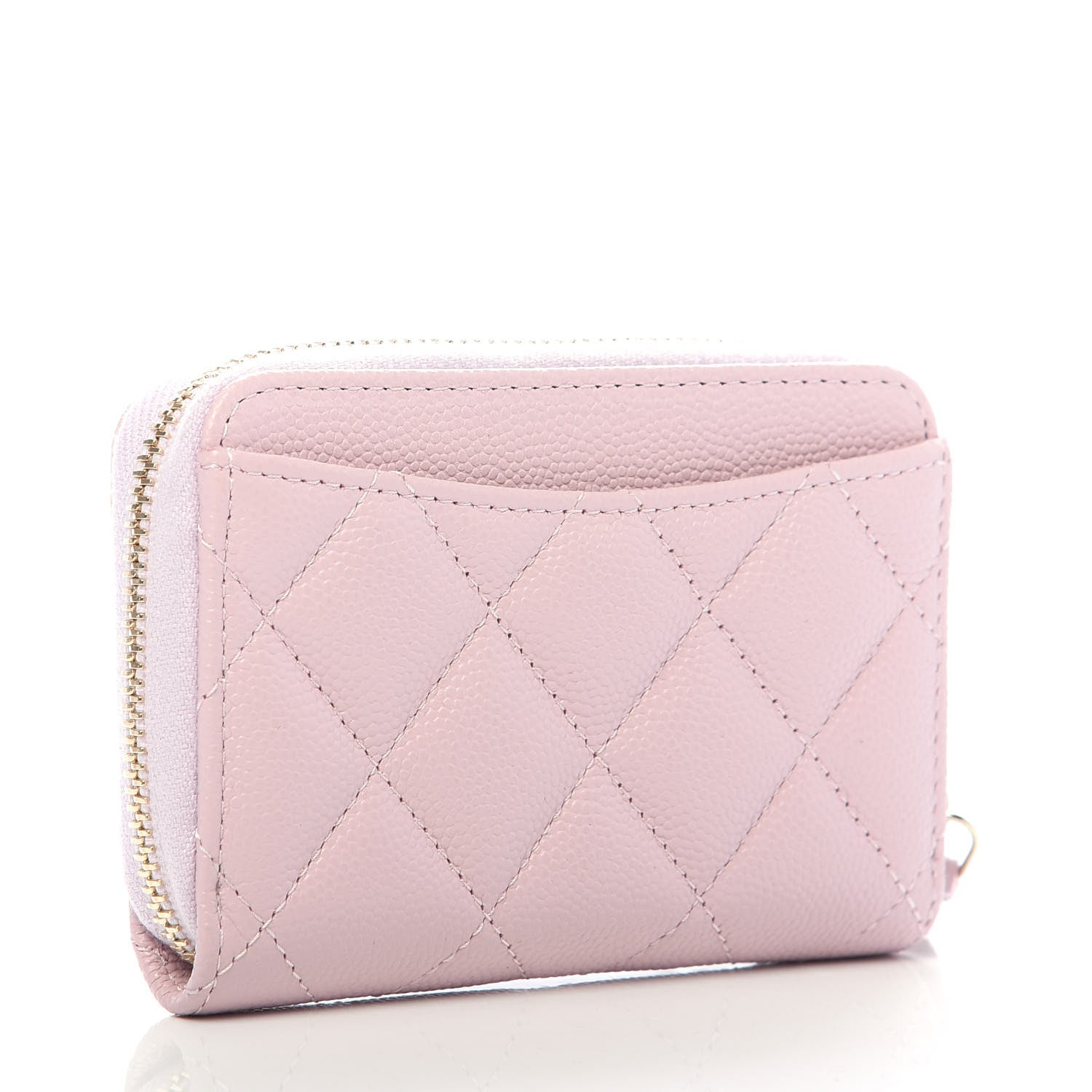 Chanel Caviar Quilted Zip Coin Purse Light Pink 3 of 10