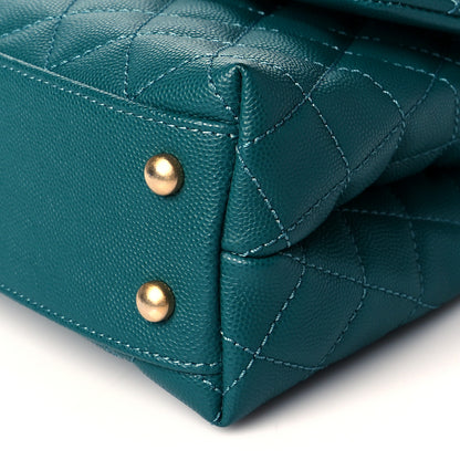 Chanel Caviar Quilted Mini Coco Handle Flap Green 10 of 11