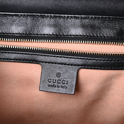 Gucci Monogram Azalea Calfskin Matelasse Diagonal Medium GG Marmont Shoulder Bag Beige Ebony Black 6 of 8