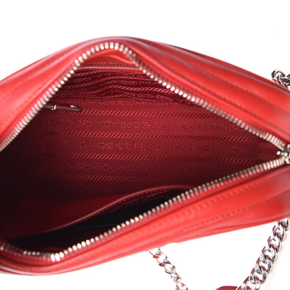 Prada Soft Calfskin Diagramme Crossbody Bag Rosso 5 of 8