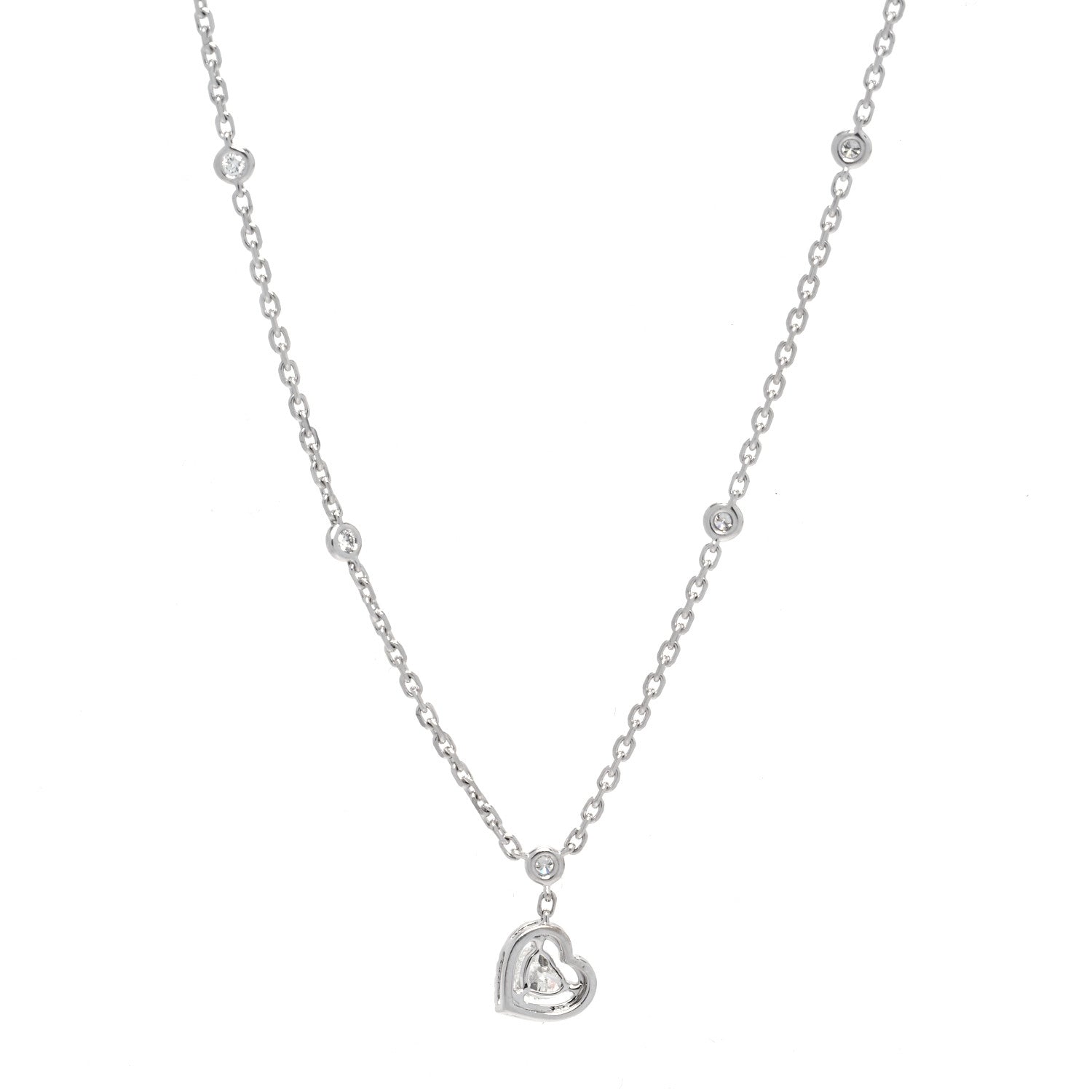 Messika 18K White Gold Diamond Joy Coeur Heart Pendant Necklace 4 of 6