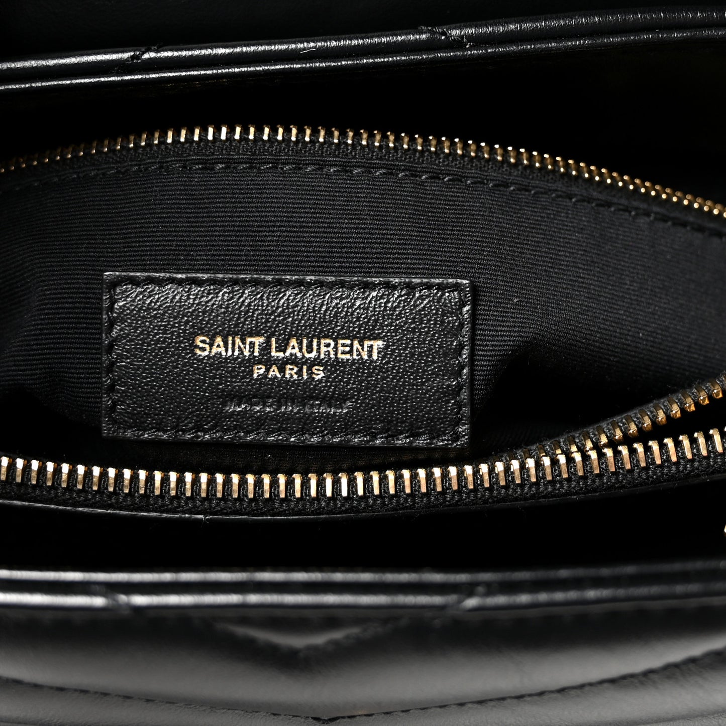 Calfskin Y Quilted Monogram Medium Loulou Chain Satchel Black