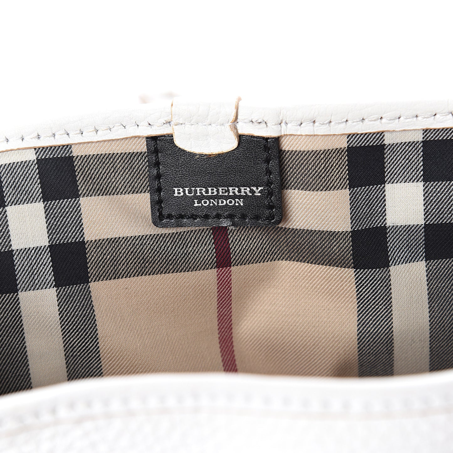 Grainy Calfskin Top Handle Bag White
