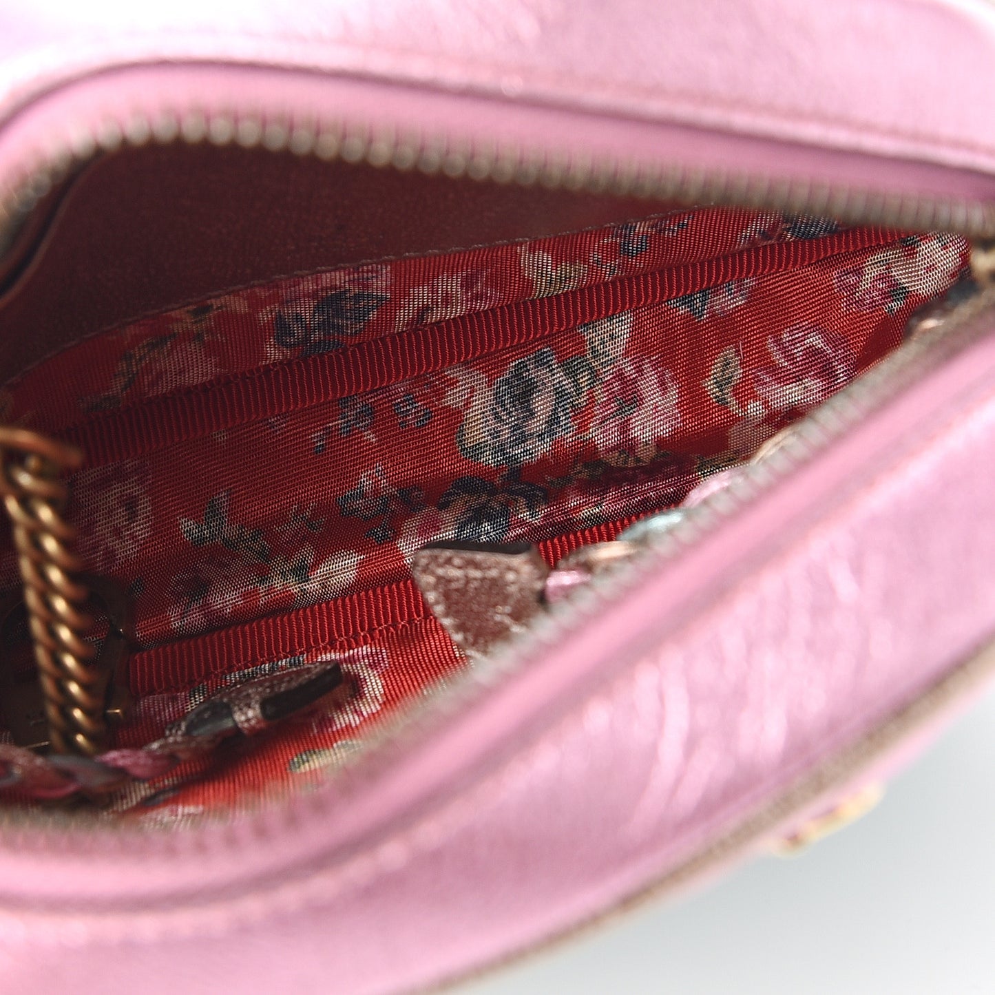 Laminated Nappa Trapuntata Mini Zumi Dome Shoulder Bag Rosa Lago Rame