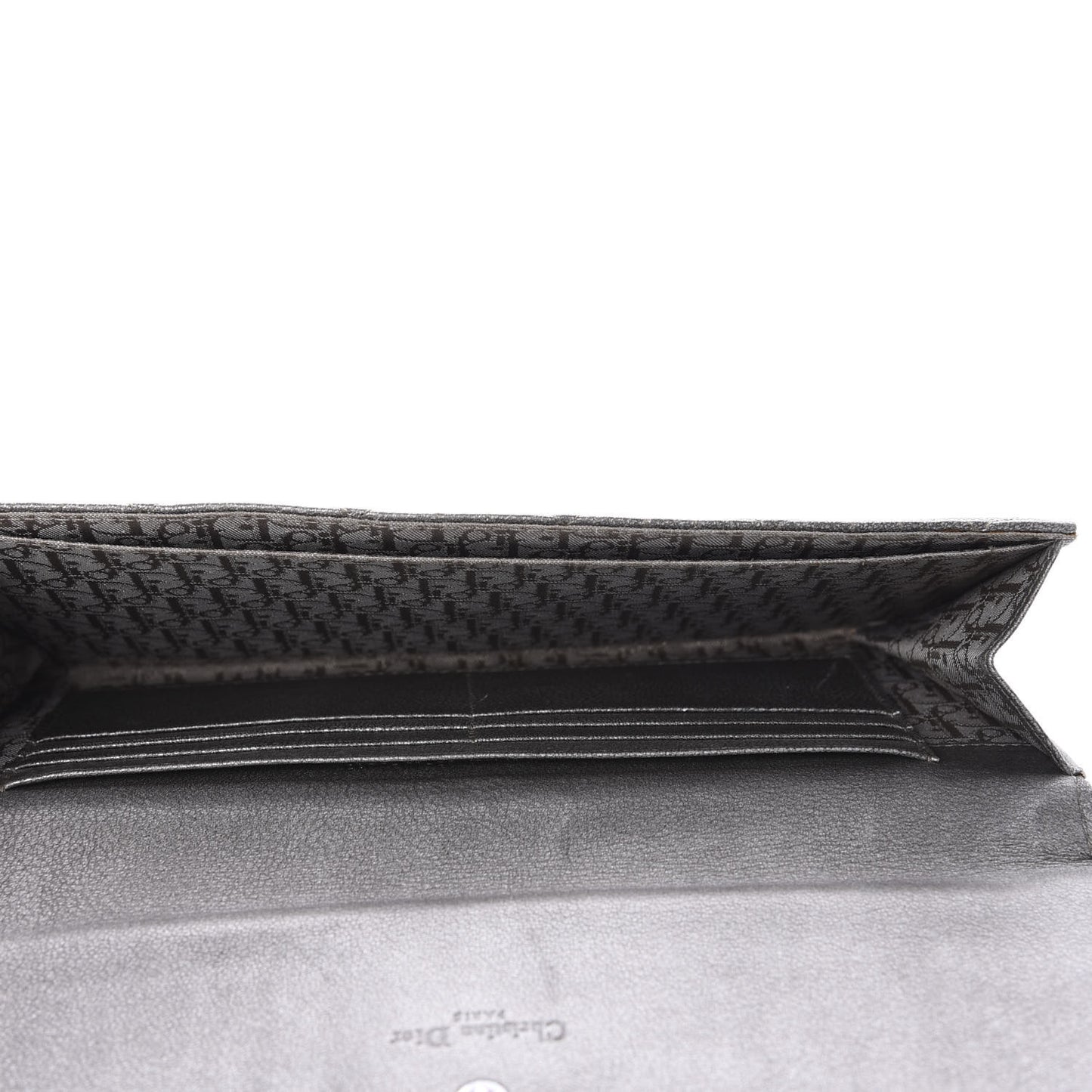 Metallic Grained Calfskin Cannage Clutch Wallet