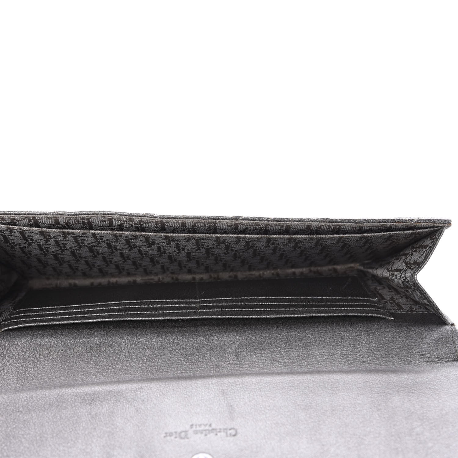 Christian Dior Metallic Grained Calfskin Cannage Clutch Wallet 4 of 10