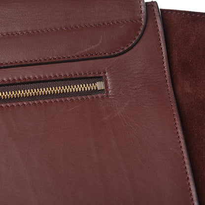 Celine Smooth Calfskin Suede Large Trapeze Burgundy 10 of 21