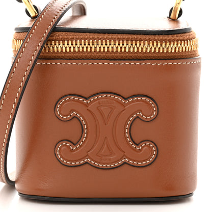 Celine Smooth Calfskin Cuir Triomphe Mini Vanity Case Tan 9 of 16