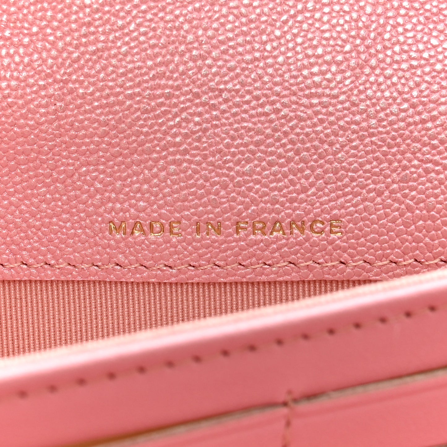 Iridescent Caviar Quilted Long Gusset Flap Wallet Rose Pink