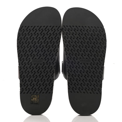 Hermes Calfskin Womens Chypre Sandals 39 Black 5 of 9