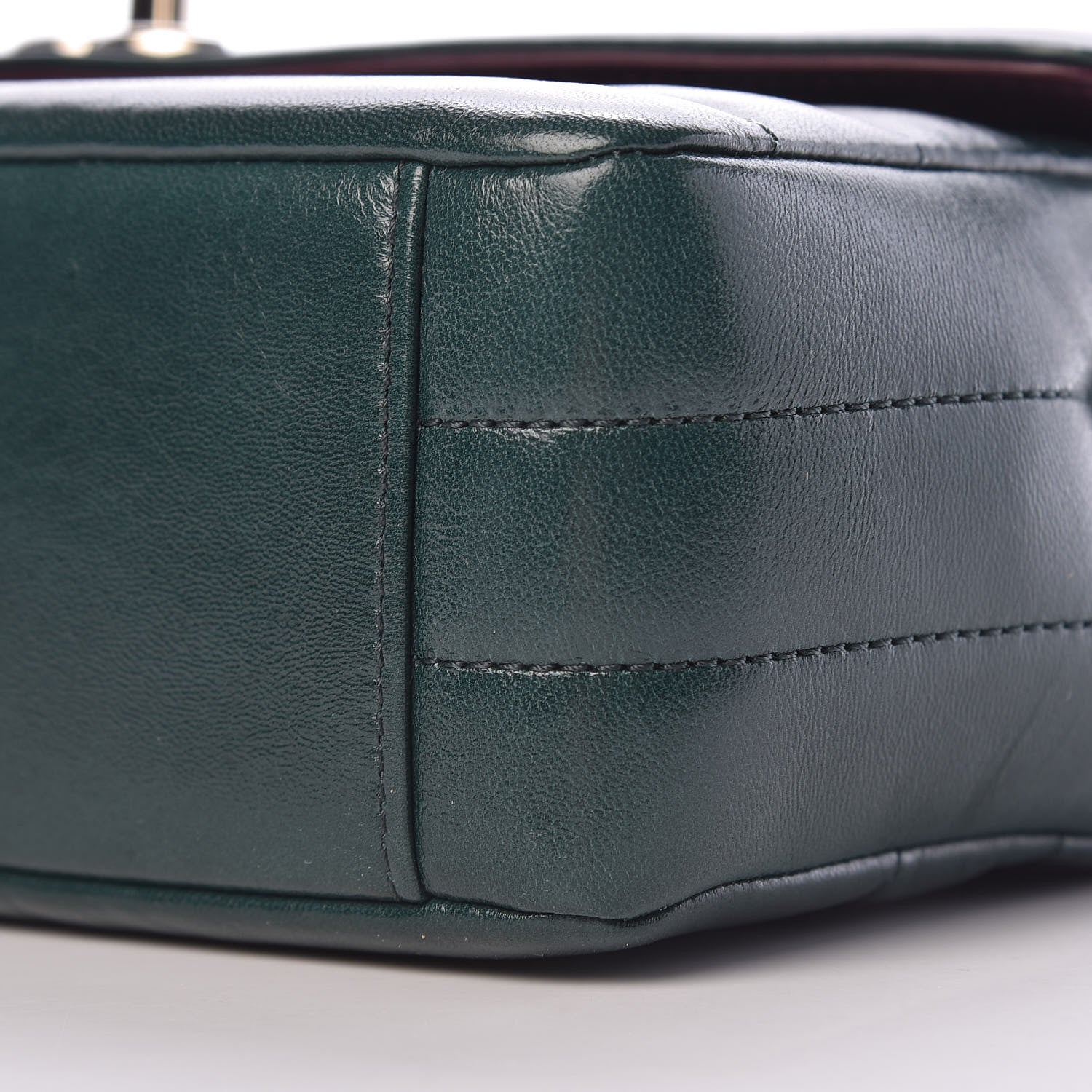 Chanel Shiny Lambskin Quilted Chevron Miroir Dark Green 10 of 10