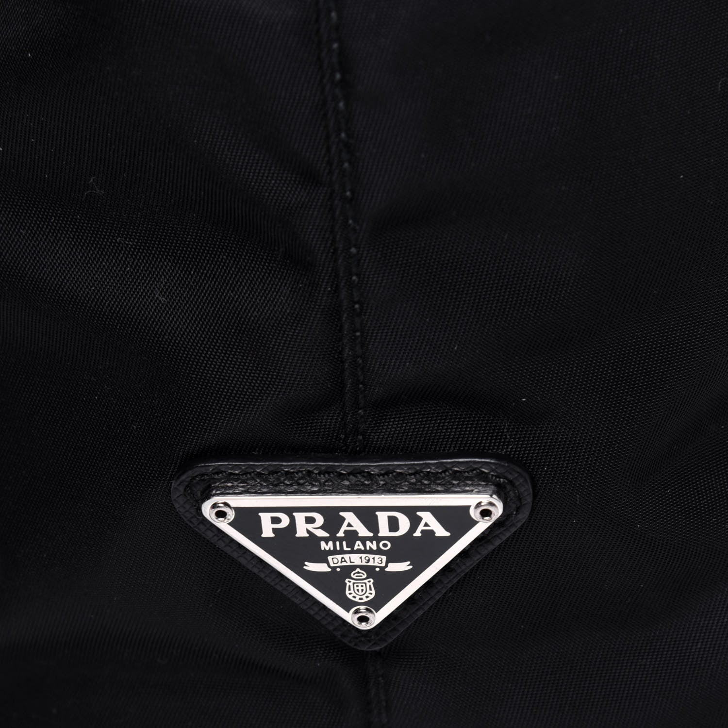 Prada Tessuto Nylon Saffiano Smalto Mini Bucket Crossbody Bag Black 12 of 12