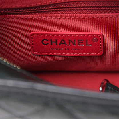Chanel Aged Calfskin Quilted Small Gabrielle Hobo Dark Green Black 5 of 9