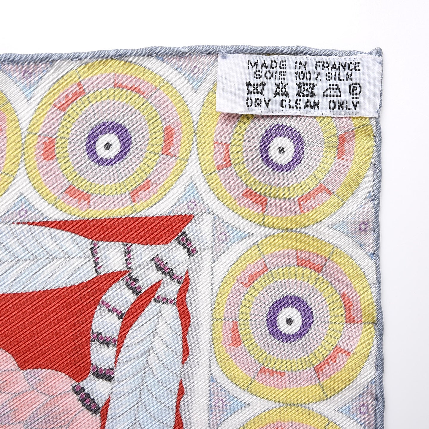 Silk The Savana Dance Pocket Square Scarf Rouge Gris Violine