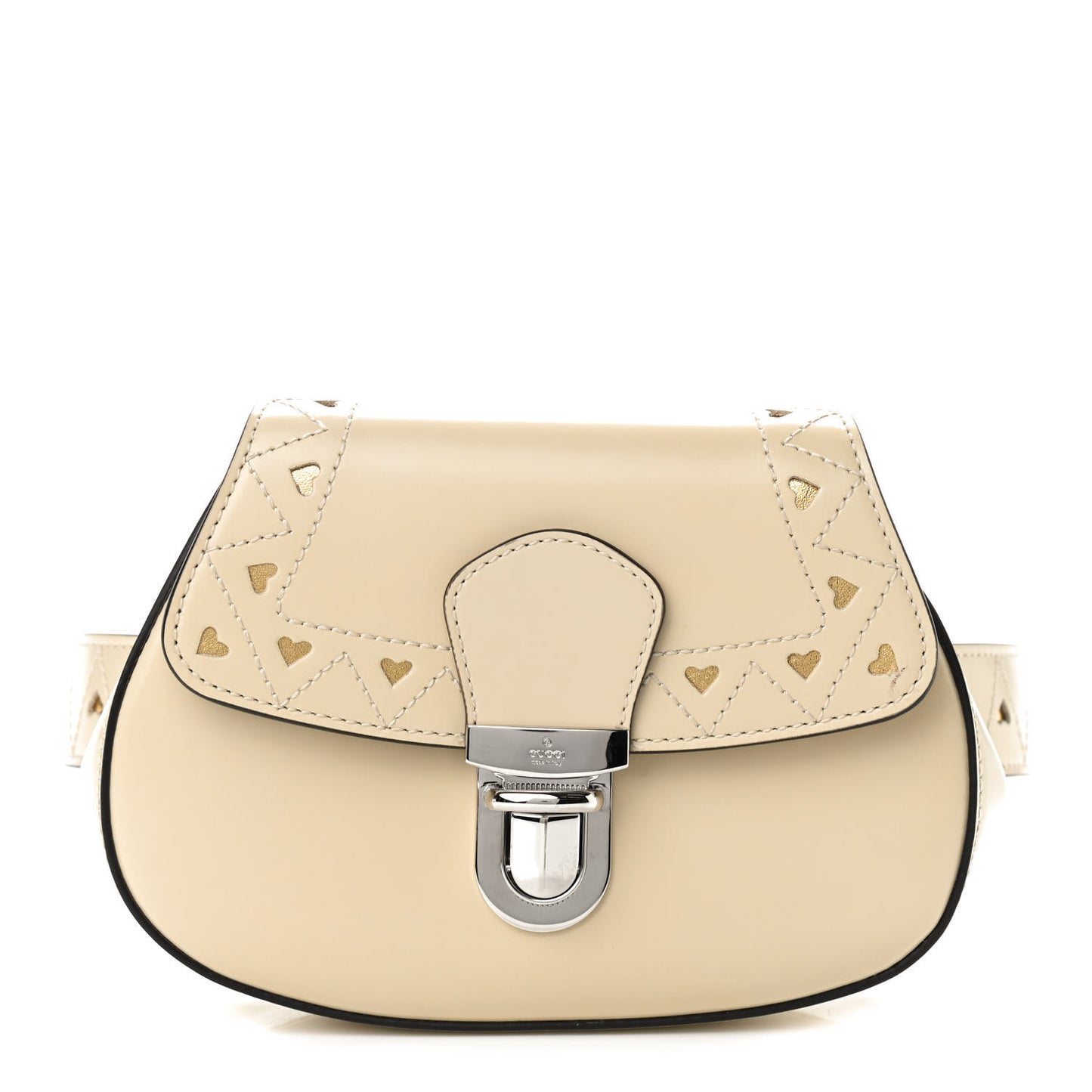 Calfskin Childrens Heart Belt Bag M White