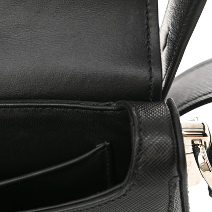 Prada Saffiano Flap Shoulder Bag Black 10 of 12