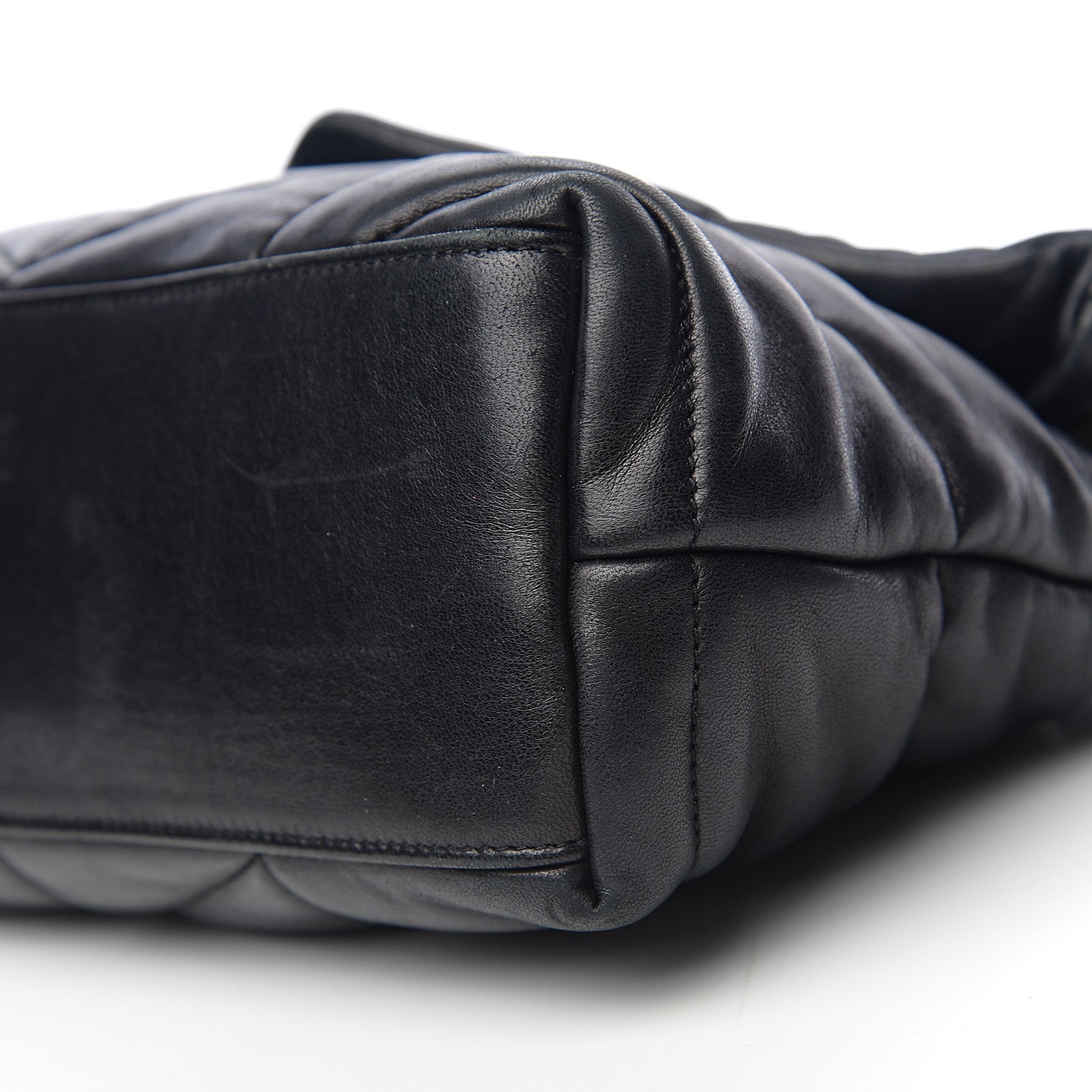 Saint Laurent Lambskin Quilted Small Loulou Puffer Monogram Chain Satchel Black 9 of 9