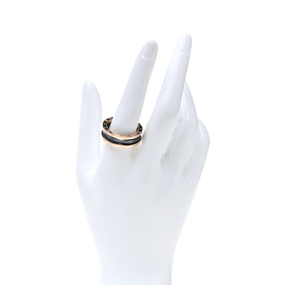 Bulgari 18K Rose Gold Black Ceramic B.Zero1 Two-Band Ring 63 10.5 2 of 7