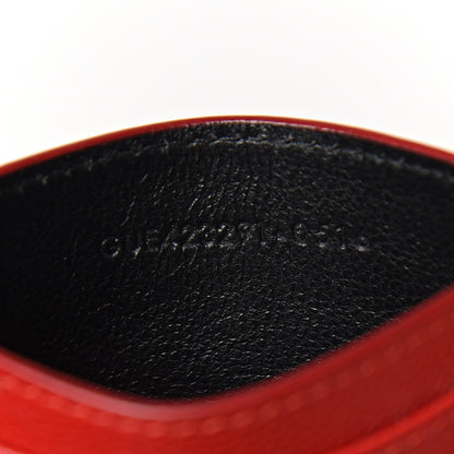 Saint Laurent Grain De Poudre Matelasse Chevron Monogram Credit Card Case New Red 6 of 7