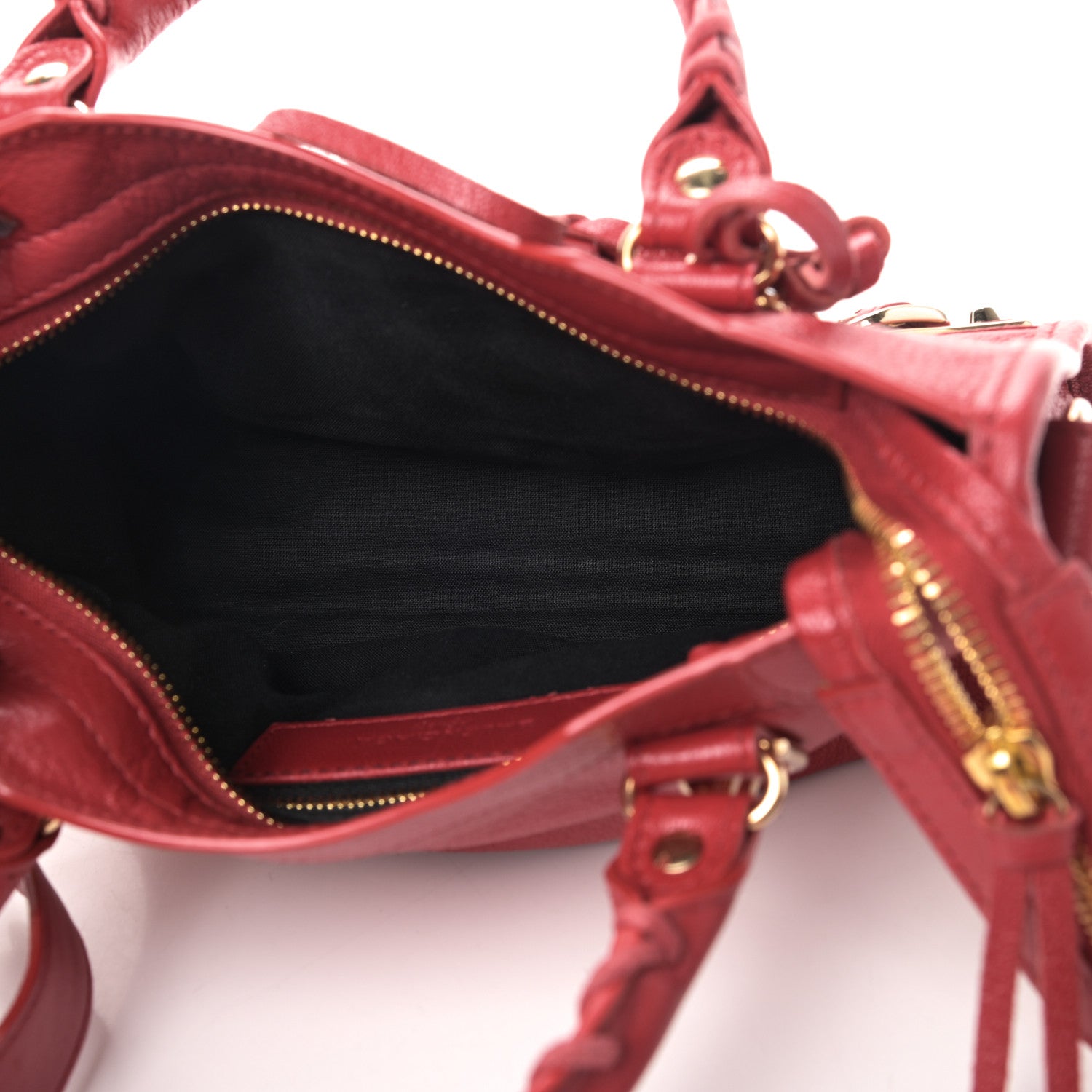 Balenciaga Chevre Gold Metallic Edge Hardware Mini City Rouge Grenade 4 of 8