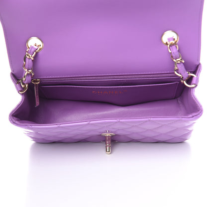 Chanel Patent Quilted Mini Rectangular Flap Purple 5 of 12