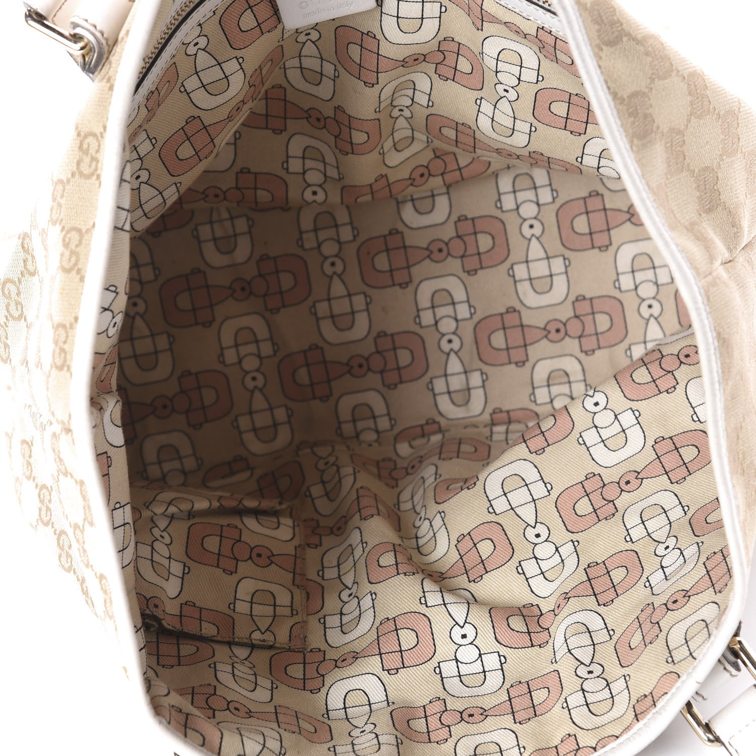 Gucci Monogram Medium Jolicoeur Tote White 5 of 10