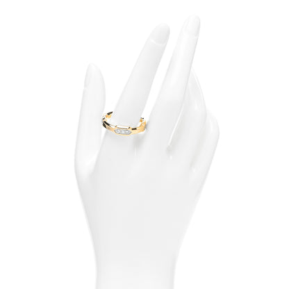 David Yurman 18K Yellow Gold Diamond Hex Station Band Ring 63 10.25 2 of 4