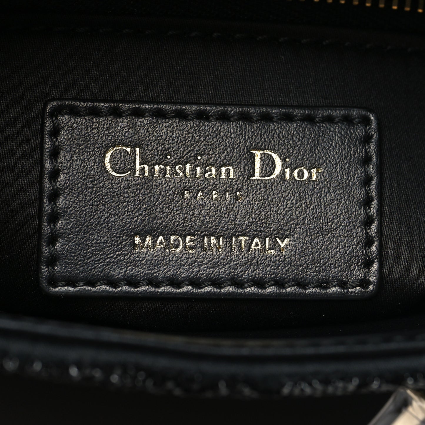 Lambskin Beaded Mini Lady Dior Black